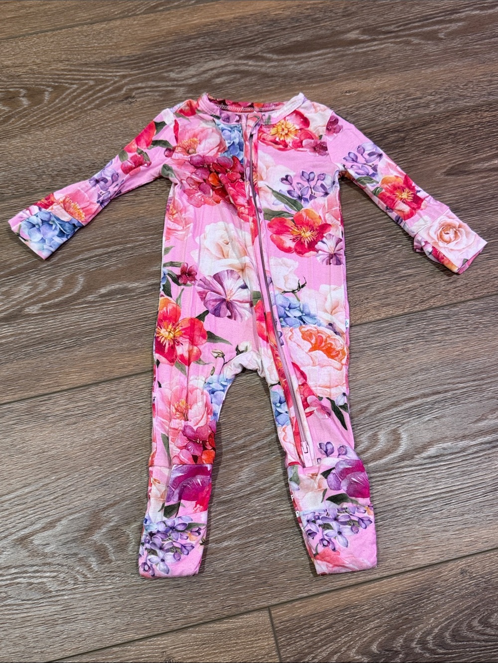 Posh Peanut Brisa Floral Convertible Romper Footie 0-3m